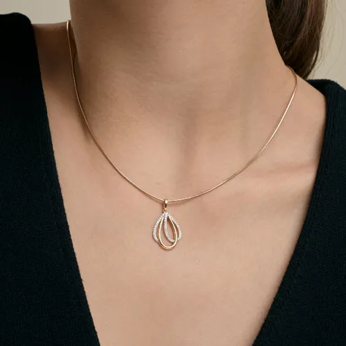 Pandantiv din aur roșu cu Cubic Zirconia Incolor