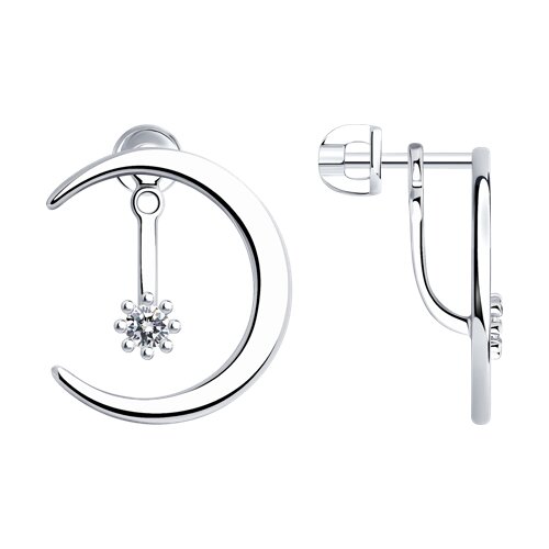 Cercei Pusete din argint  cu pietre Cubic Zirconia Incolor