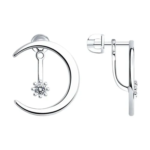 Cercei Pusete din argint cu Cubic Zirconia Incolor
