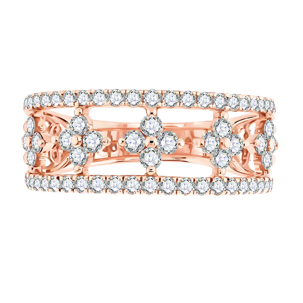 Кольцо из красного золота с камнями Бриллиант