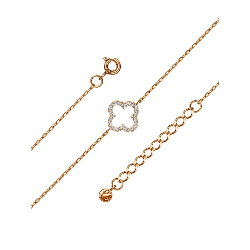 Brățară din aur roșu cu Cubic Zirconia Incolor