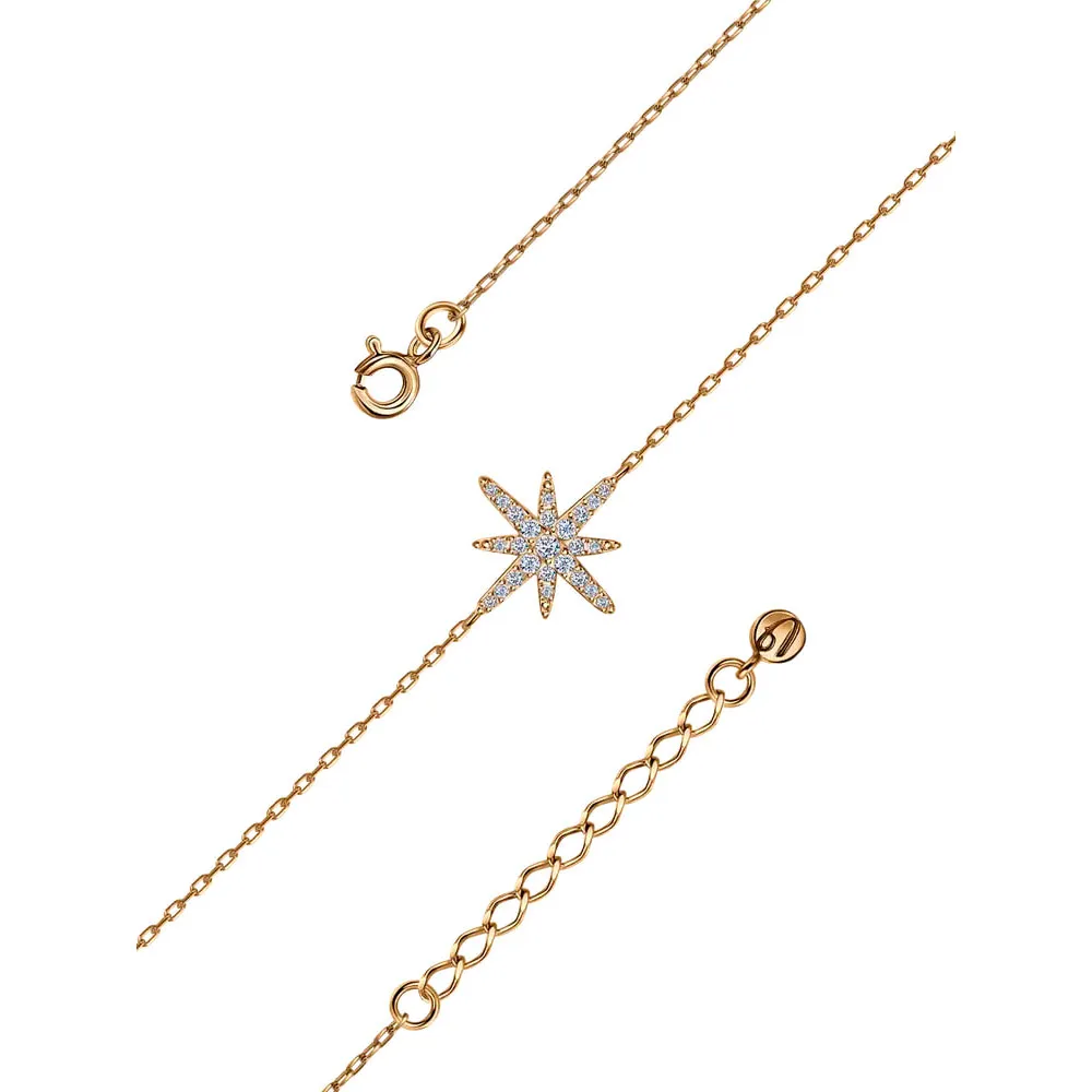 Brățară din aur roșu cu Cubic Zirconia Incolor