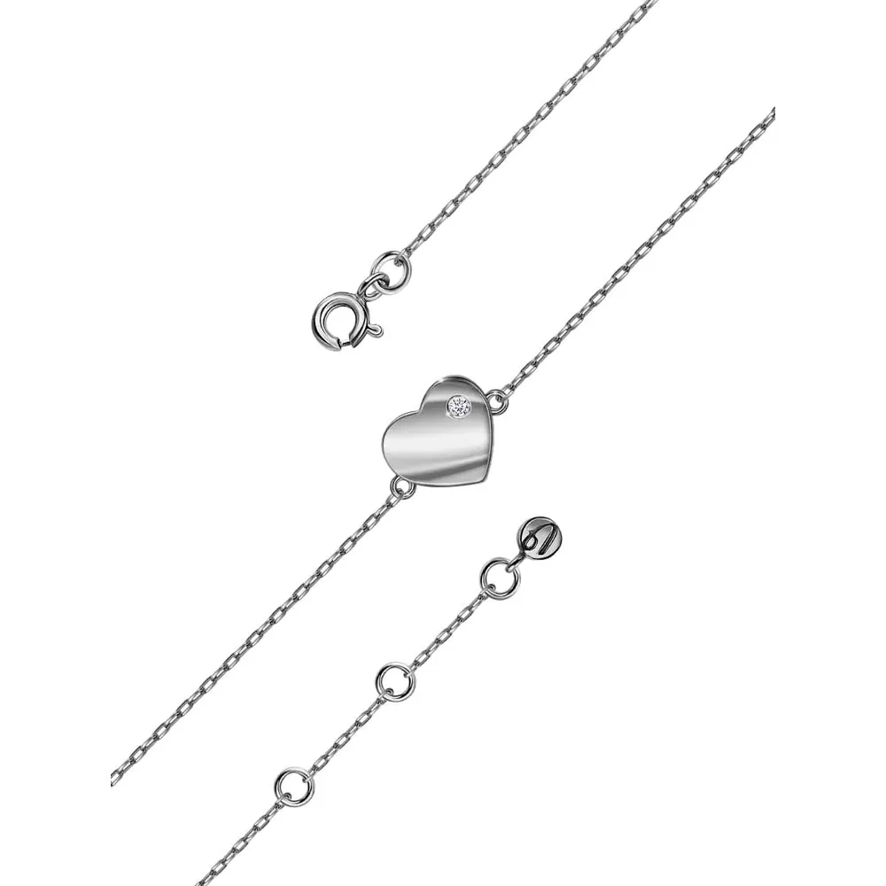 Brățară Love din aur alb cu Cubic Zirconia Incolor