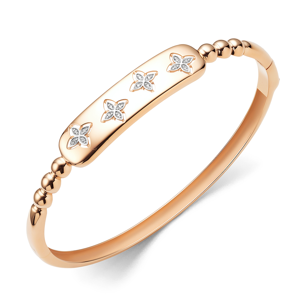 Brățară din aur roșu cu pietre Cubic Zirconia Incolor