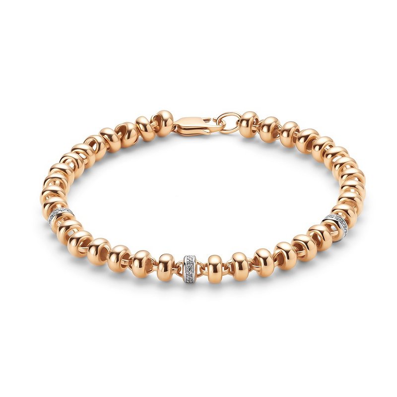 Brățară din aur roșu cu pietre Cubic Zirconia Incolor
