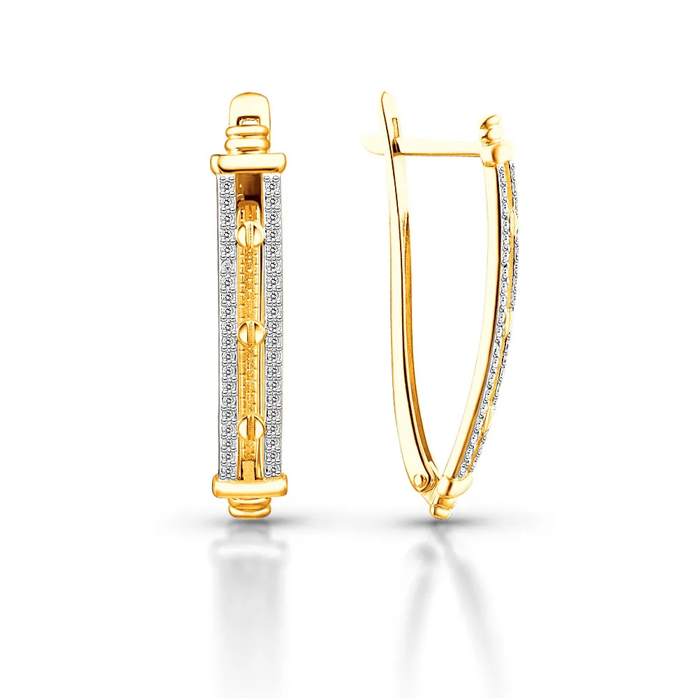 Cercei din aur galben cu Cubic Zirconia Incolor
