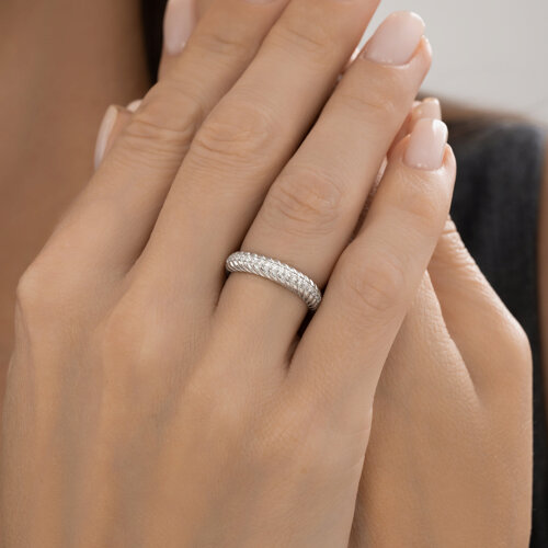 Inel din argint  cu pietre Cubic Zirconia Incolor