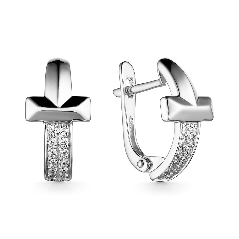 Cercei din argint  cu pietre Cubic Zirconia Incolor