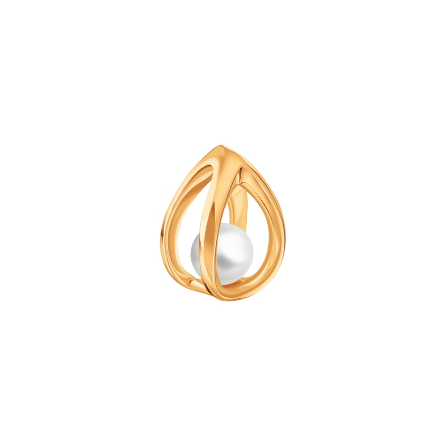 Pandantiv din aur roșu cu pietre Perla neagră