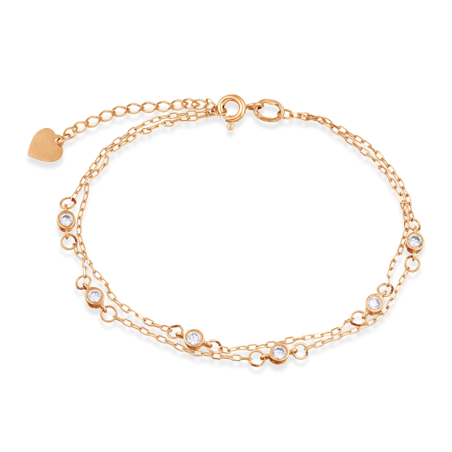 Brățară p/u Picior din aur roșu cu pietre Cubic Zirconia Incolor