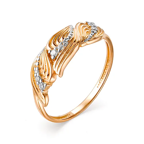 Inel din aur roșu cu Cubic Zirconia Incolor