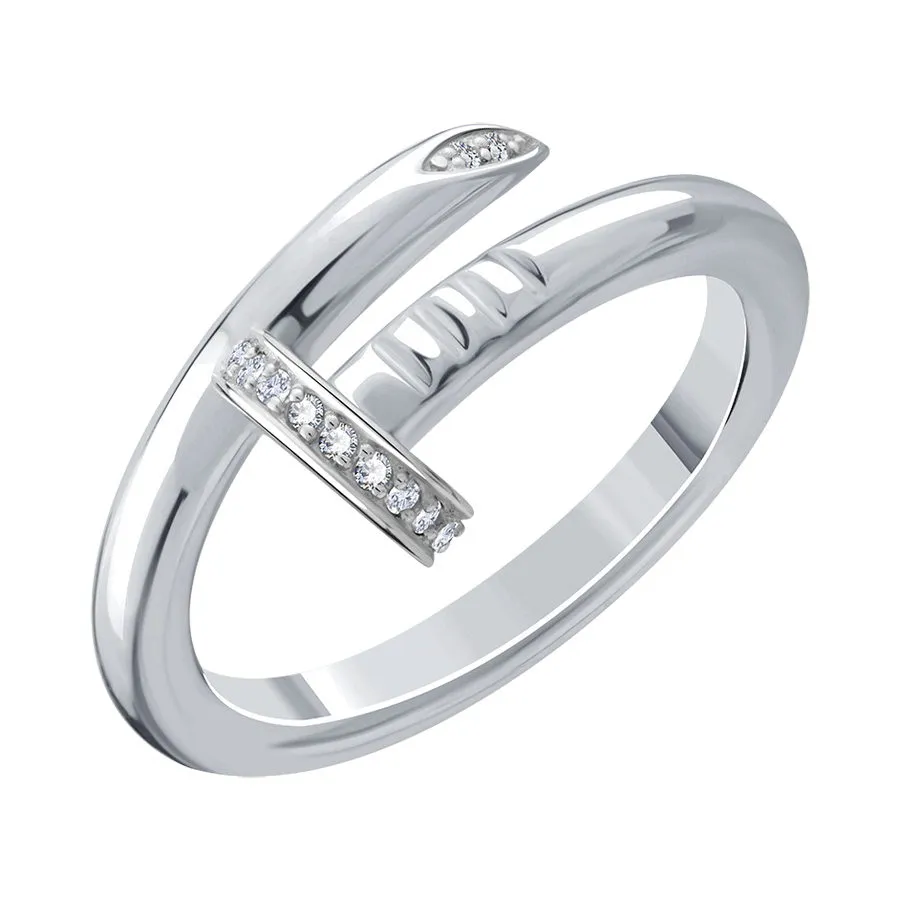 Inel din aur alb cu Cubic Zirconia Incolor