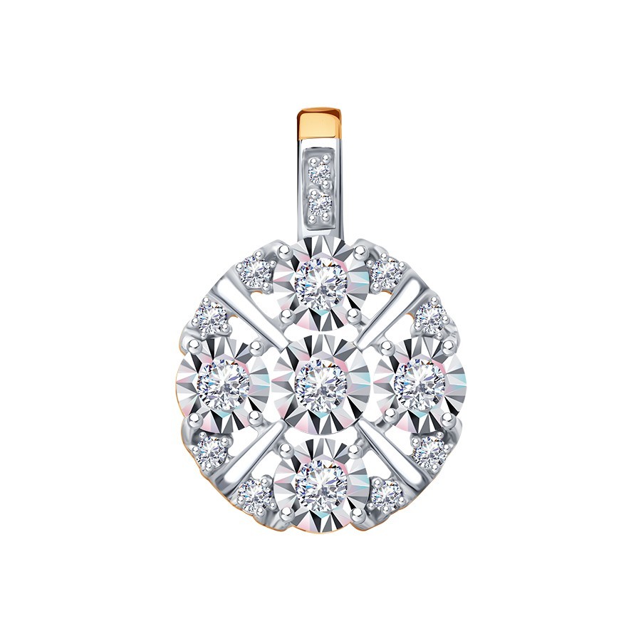 Pandantiv din aur roșu cu pietre Diamant