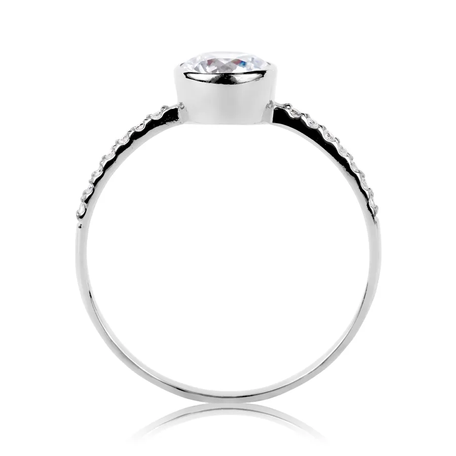 Inel din aur alb cu Swarovski