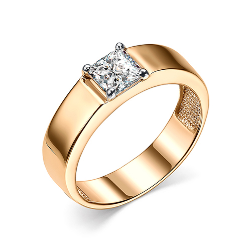 Inel din aur roșu cu pietre Cubic Zirconia Incolor