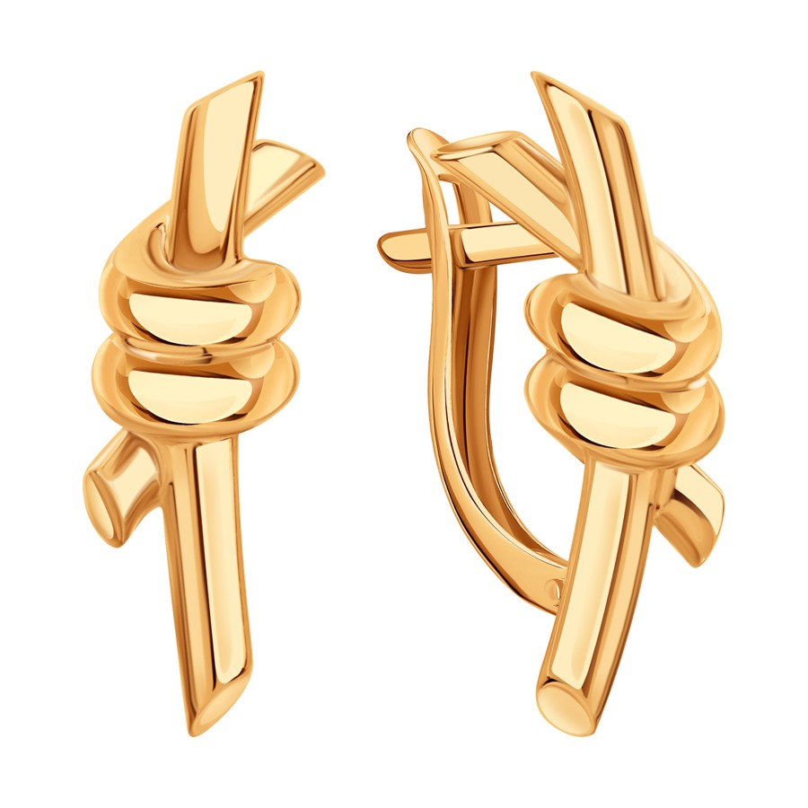 Cercei din aur roșu fără pietre