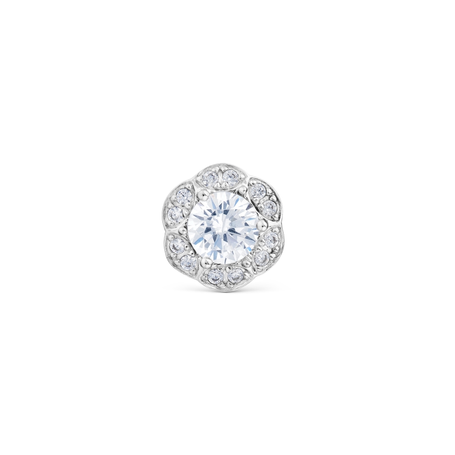 Pandantiv din aur alb cu pietre Cubic Zirconia Incolor