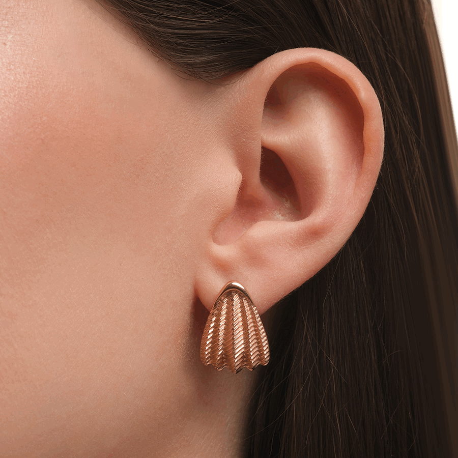 Cercei din aur roșu fără pietre