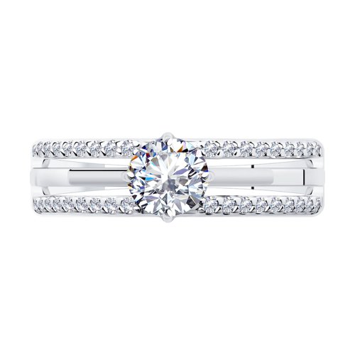Inel din argint  cu pietre Cubic Zirconia Incolor