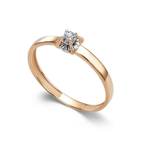 Inel din aur roșu cu pietre Diamant