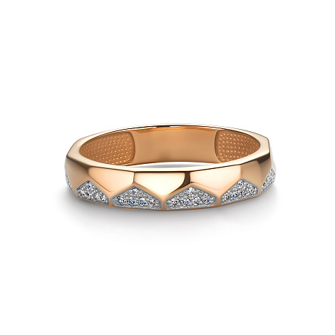 Inel din aur roșu cu pietre Diamant