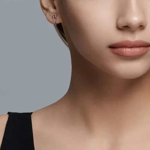 Cercei Pusete din argint cu Cubic Zirconia Incolor
