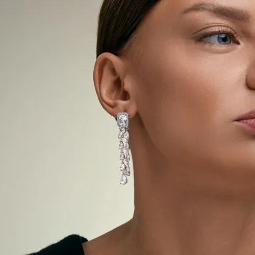 Cercei Suspendați din argint cu Cubic Zirconia Incolor
