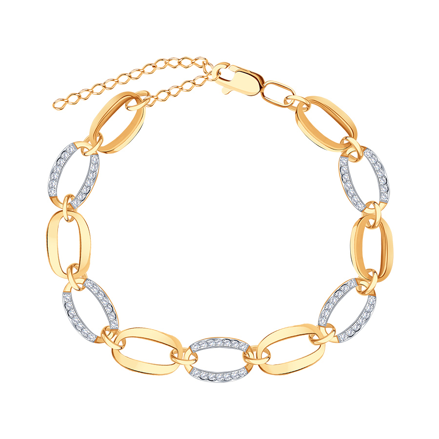Brățară din aur roșucu pietre Cubic Zirconia Incolor