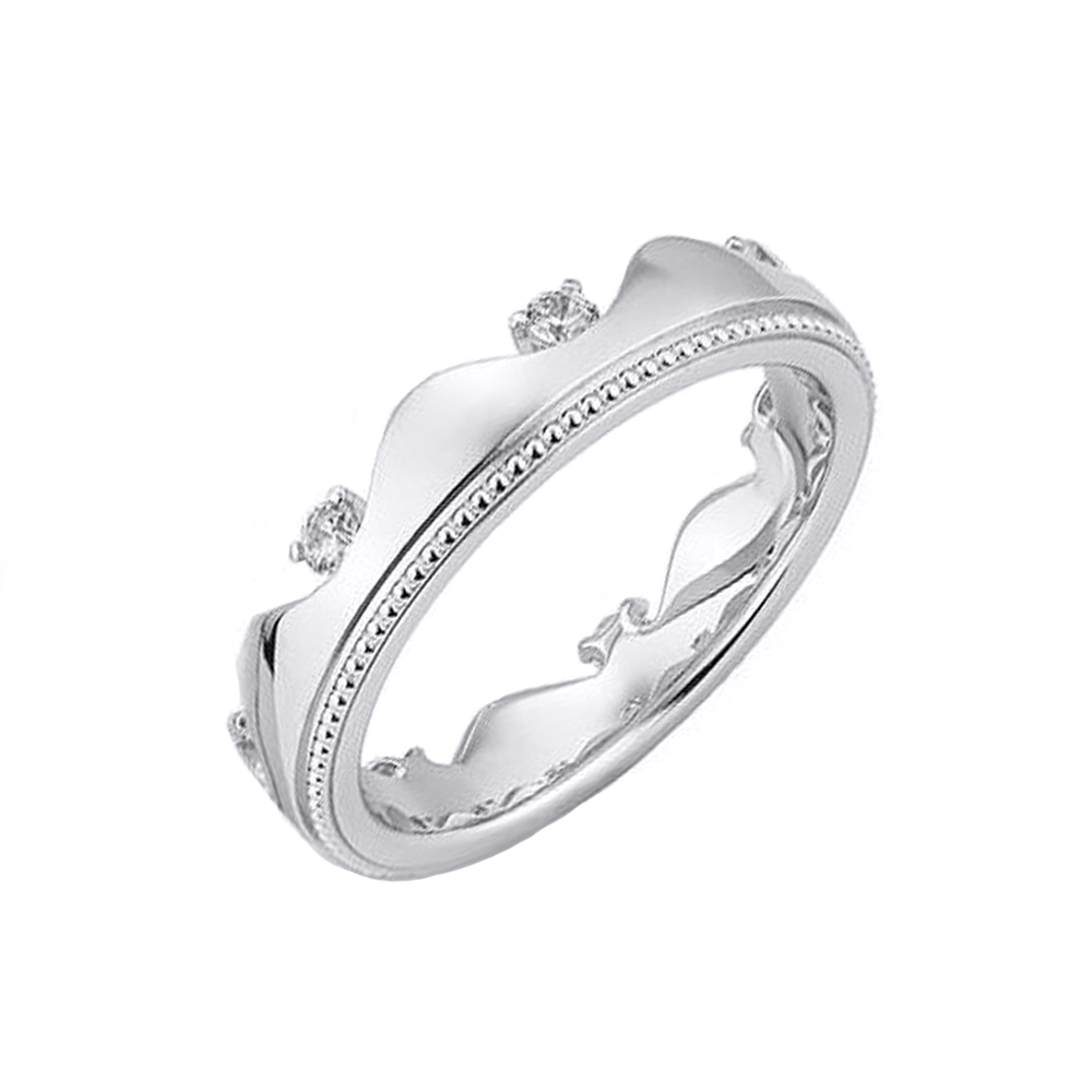 Verighetă din aur alb cu pietre Diamant