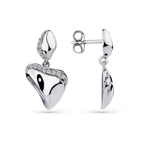 Cercei Pusete din aur alb cu Cubic Zirconia Incolor