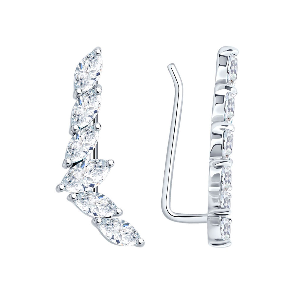 Cercei din argint  cu pietre Cubic Zirconia Incolor