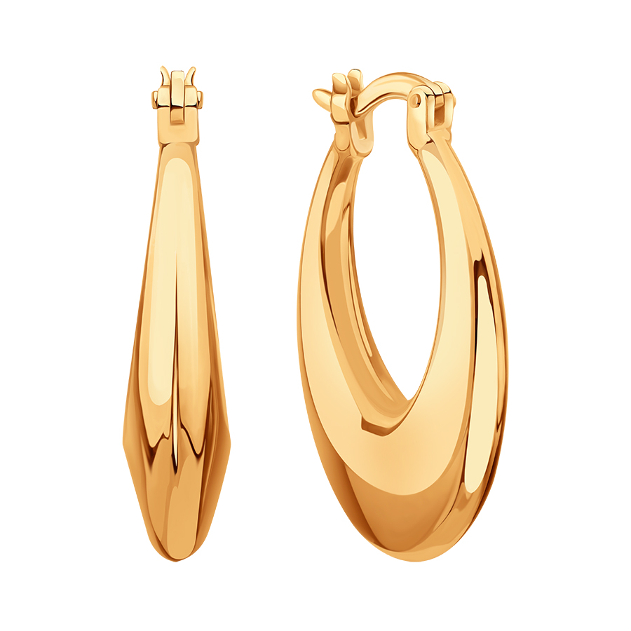 Cercei din aur roșu fără pietre