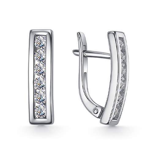 Cercei din argint  cu pietre Cubic Zirconia Incolor