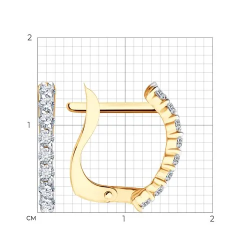 Cercei din aur roșu cu Cubic Zirconia Incolor