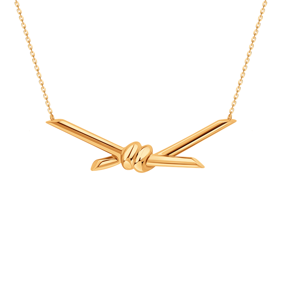 Colier din aur roșu fără pietre