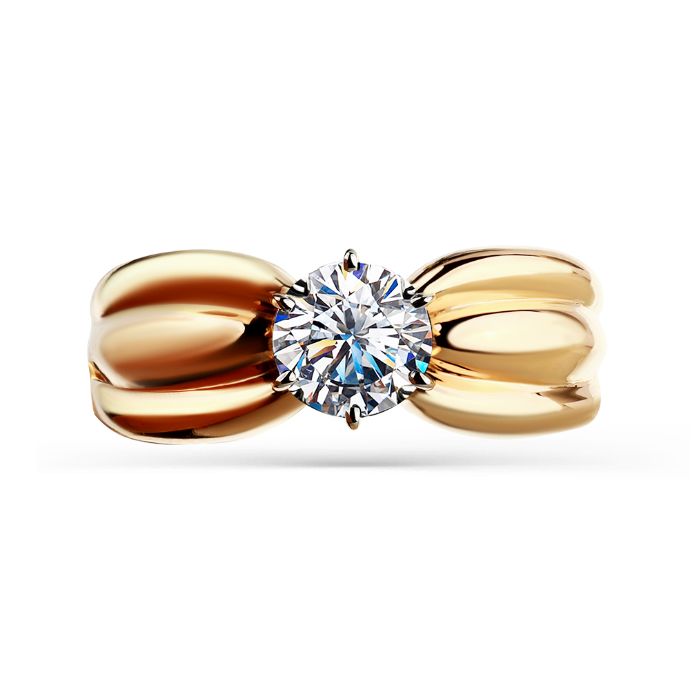 Inel din aur roșu cu pietre Cubic Zirconia Incolor
