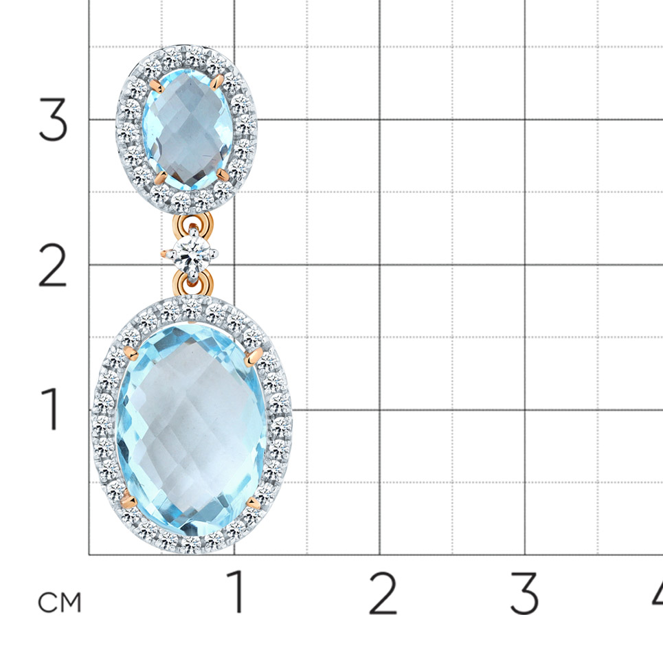 Pandantiv din aur roșu cu pietre Cubic Zirconia Incolor, Topaz