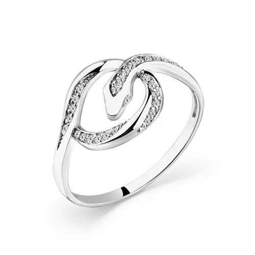 Inel din aur alb cu Cubic Zirconia Incolor