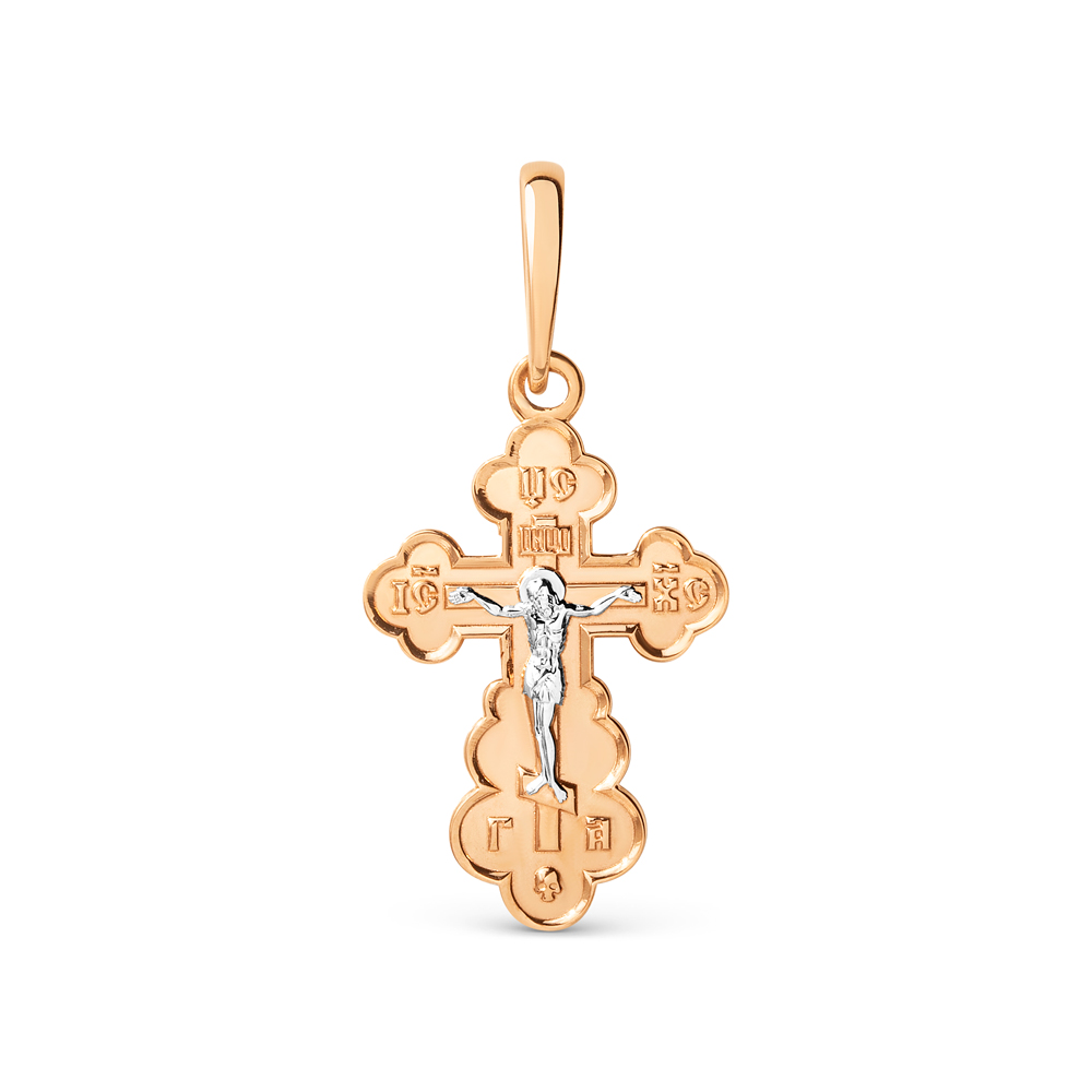 Cruce din aur roșu fără pietre