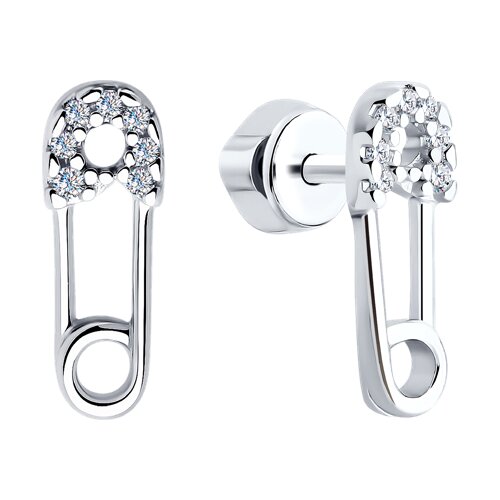Cercei Pusete din argint  cu pietre Cubic Zirconia Incolor