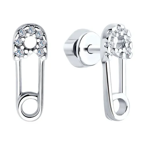 Cercei Pusete din argint cu Cubic Zirconia Incolor