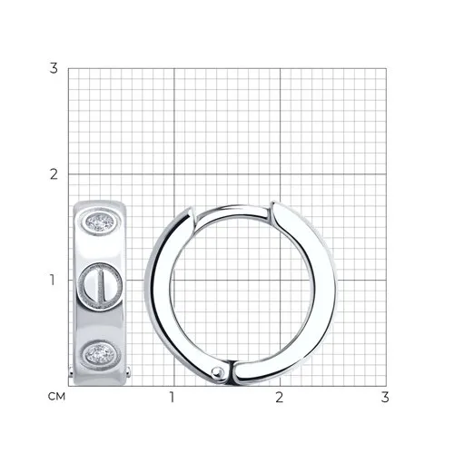 Cercei Creole din argint cu Cubic Zirconia Incolor