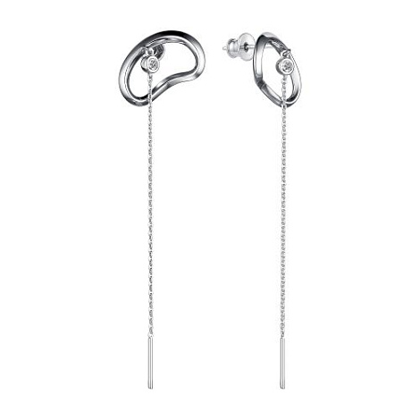 Cercei Pusete din argint  cu pietre Cubic Zirconia Incolor