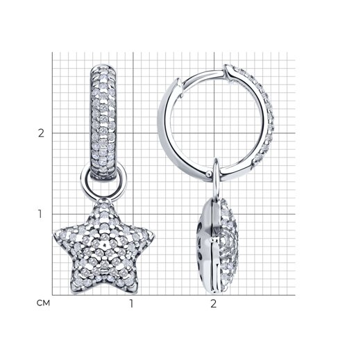 Cercei Creole din argint  cu pietre Cubic Zirconia Incolor