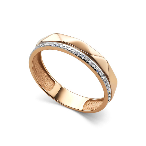 Inel din aur roșu cu pietre Diamant