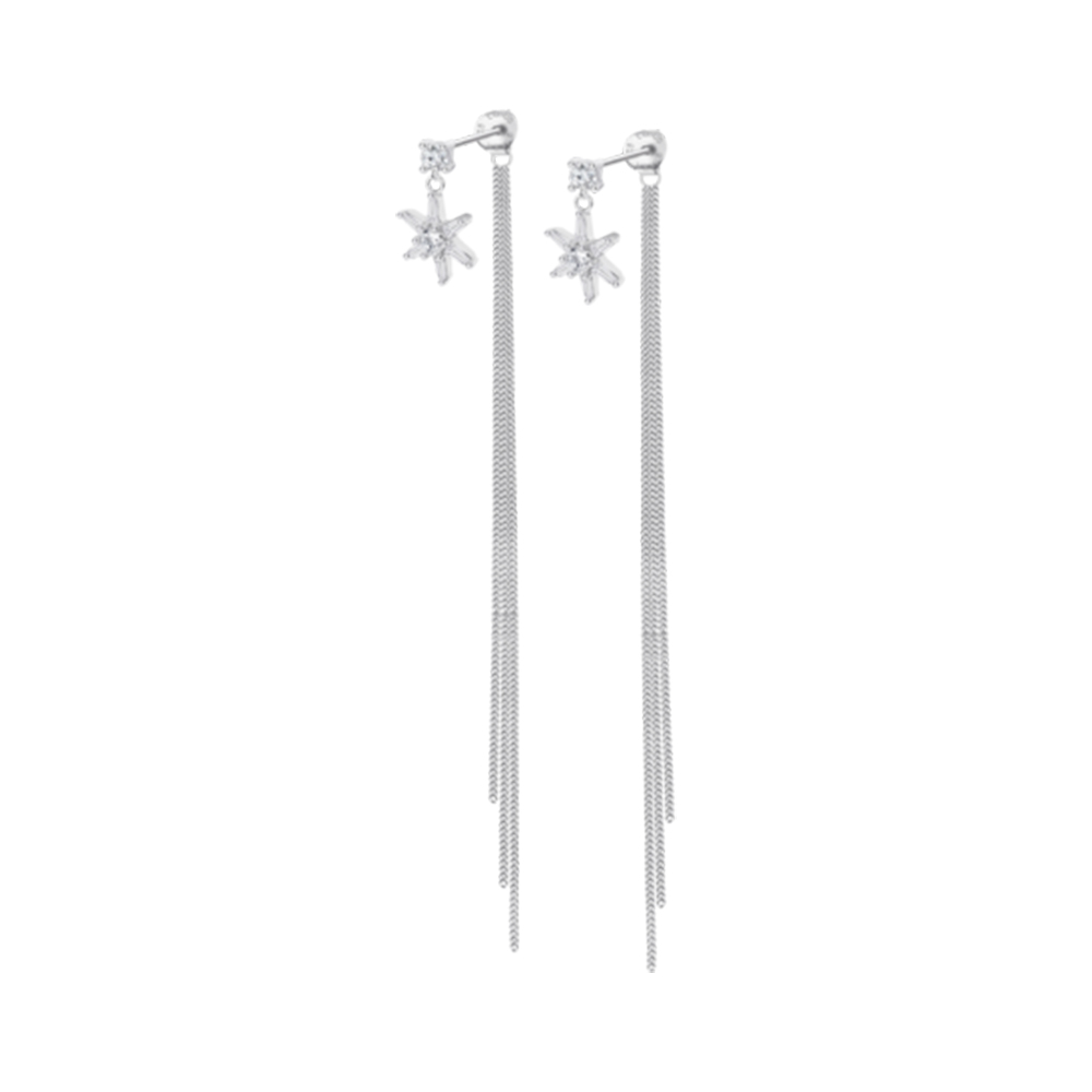 Cercei Pusete din argint  cu pietre Cubic Zirconia Incolor
