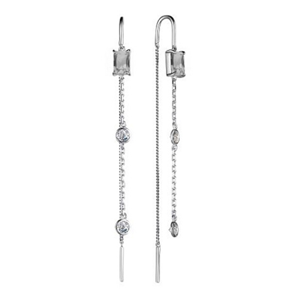Cercei Lanț din argint  cu pietre Cubic Zirconia Incolor