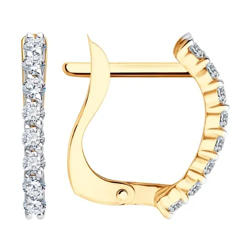 Cercei din aur roșu cu Cubic Zirconia Incolor