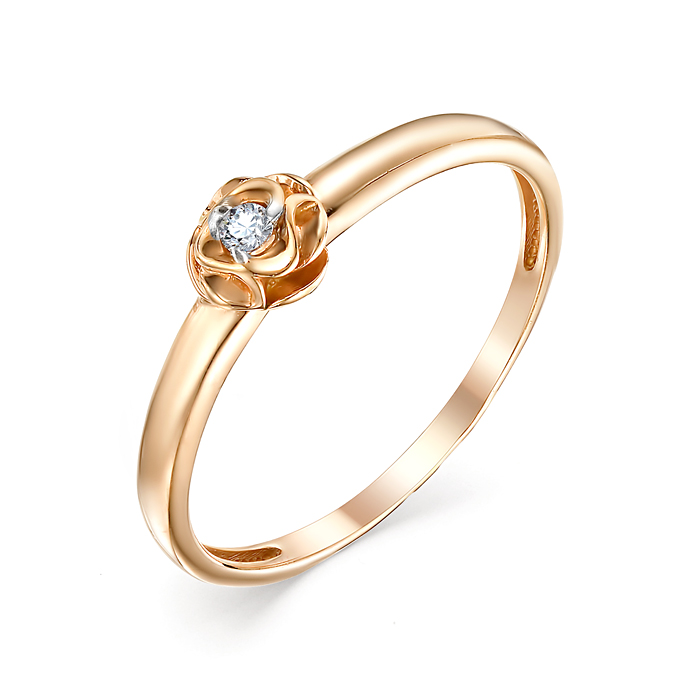 Inel din aur roșu cu pietre Diamant