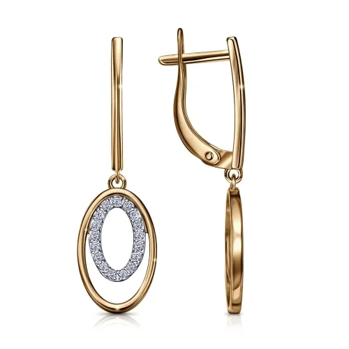 Cercei Suspendați din aur roșu cu Cubic Zirconia Incolor